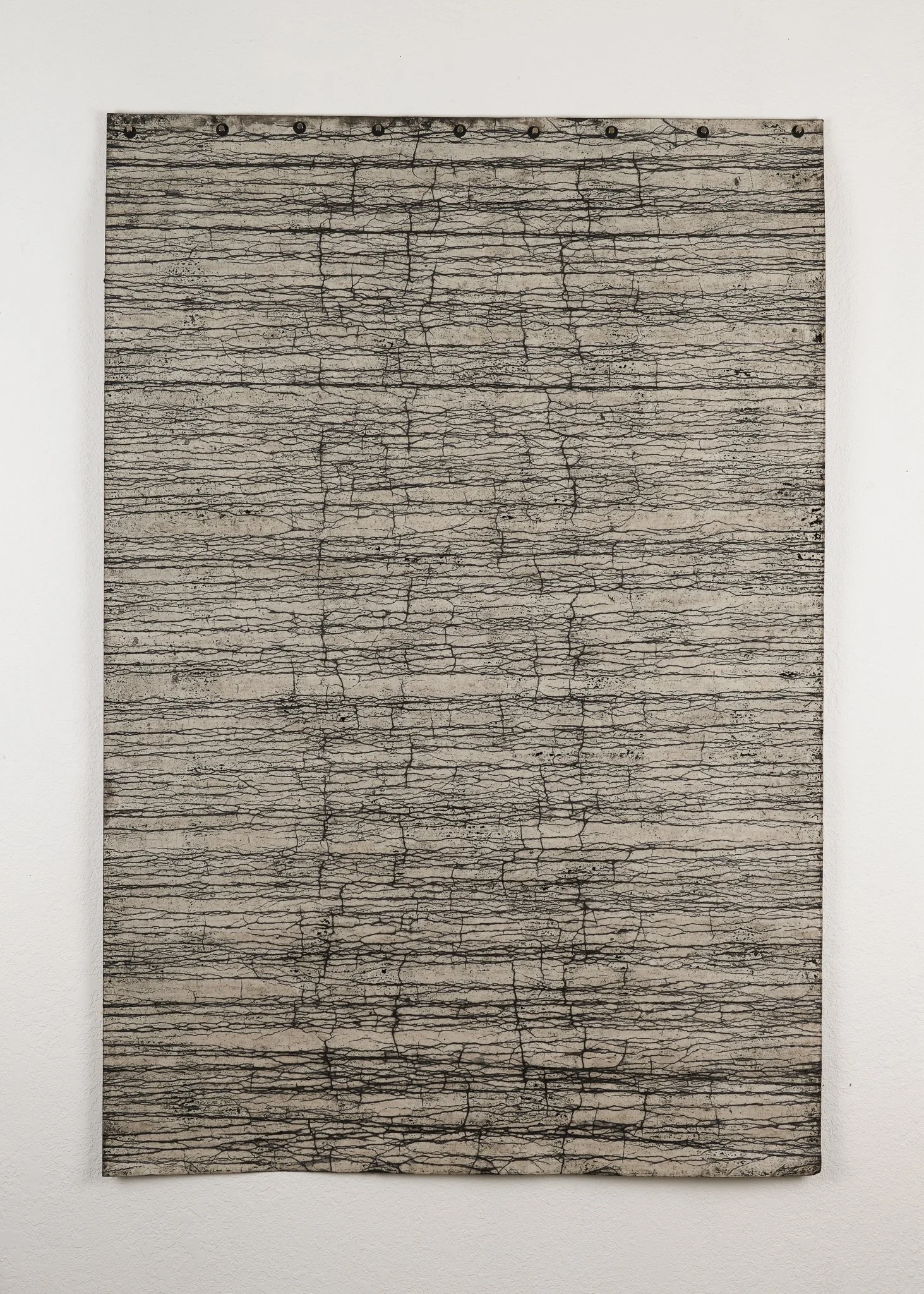  Fractured 1, 2025 paper, India ink, wax 60” x 40” 