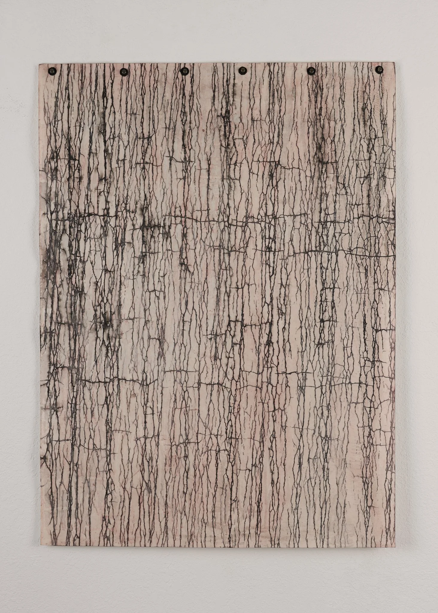  Fractured 4, 2025 paper, India ink, wax 40” x 30” 