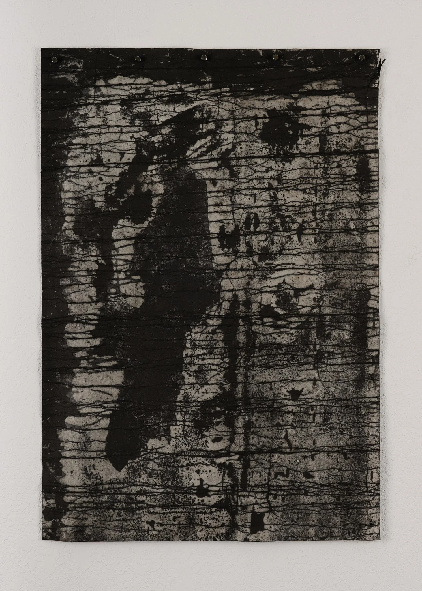  Fractured 5, 2025 paper, India ink, wax 30” x 20” 