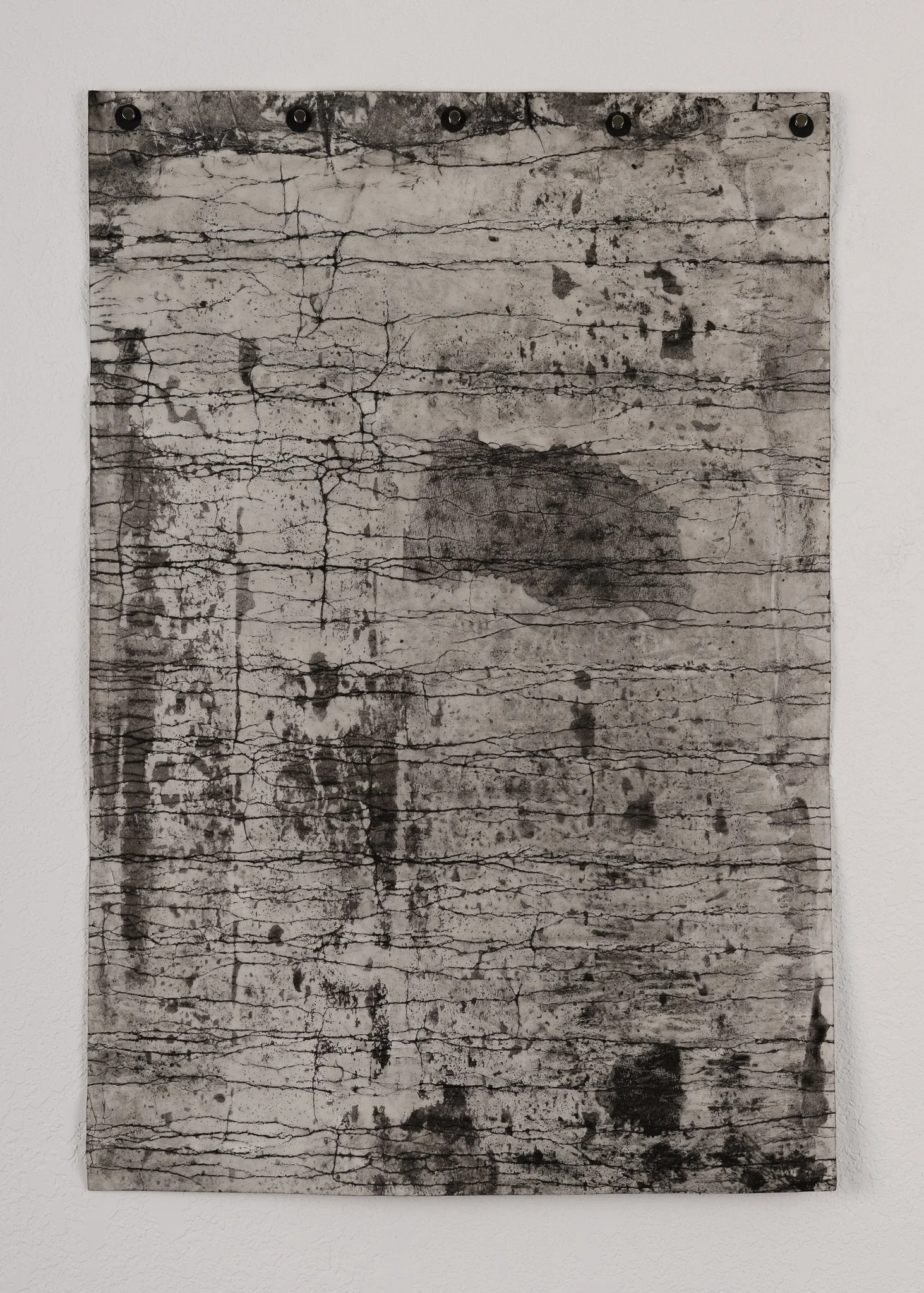  Fractured 6, 2025 paper, India ink, wax 30” x 20” 