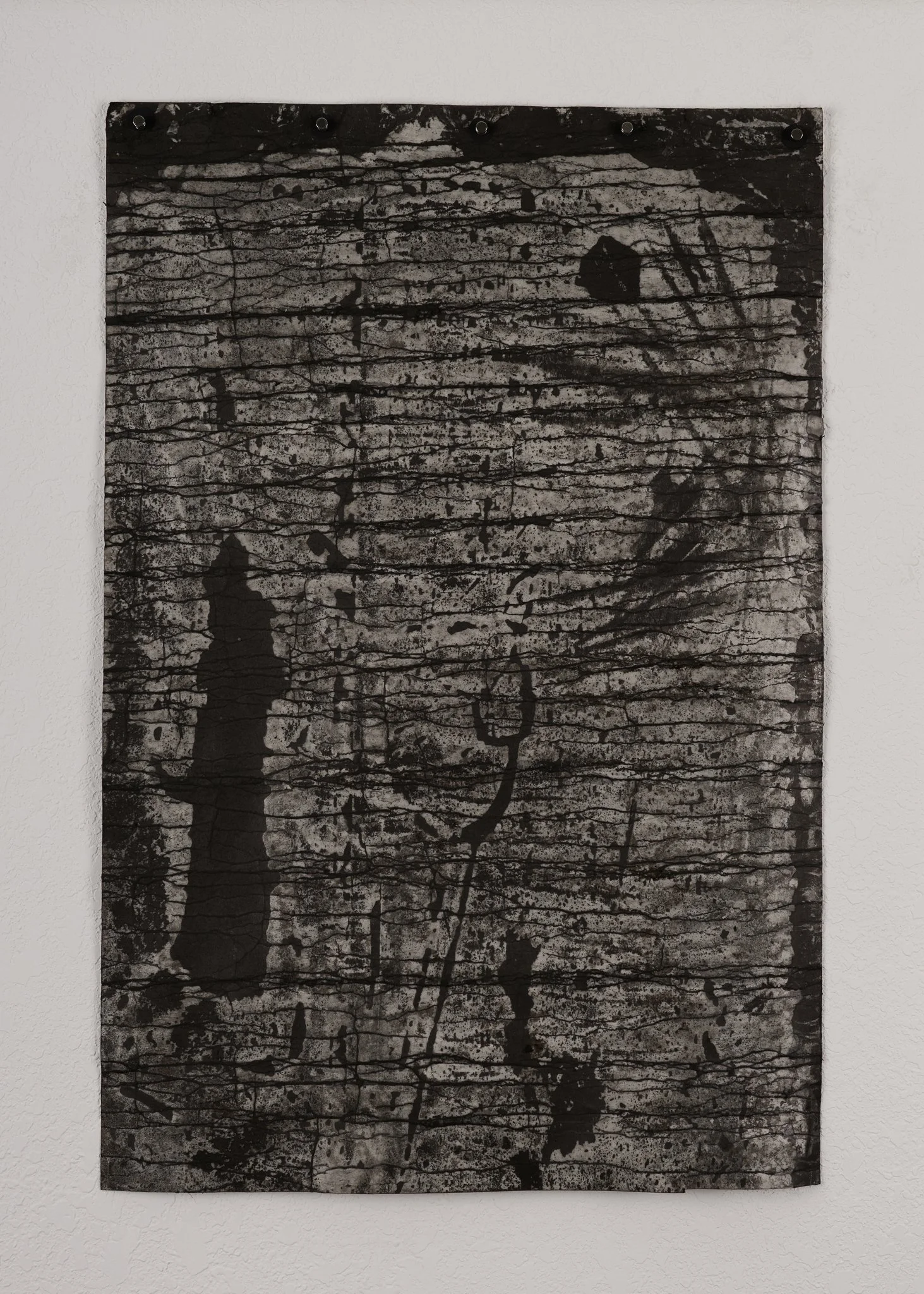  Fractured 8, 2025 paper, India ink, wax 30” x 20” 