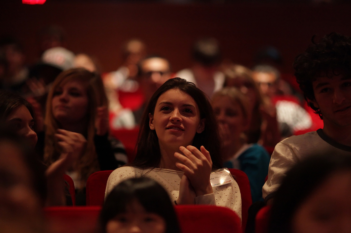 Young audience members during my talk