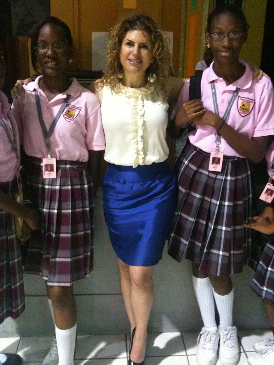 Talking to school kids in the Virgin Islands