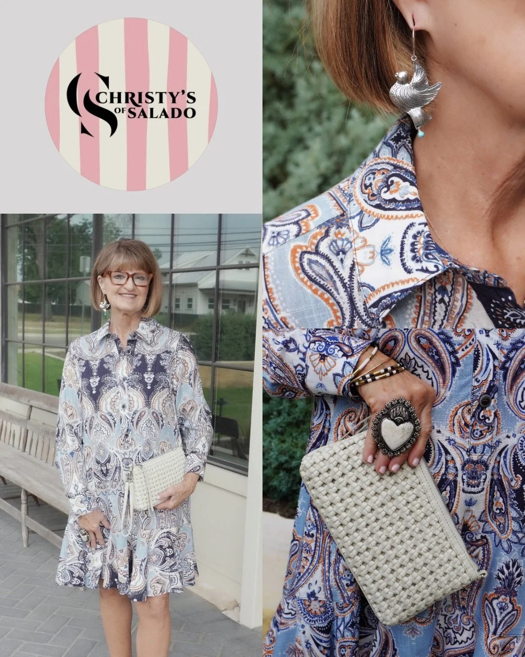 Thank you, Christy&rsquo;s Of Salado for showcasing Tara Gasparian Jewelry! It goes perfectly with that dress.