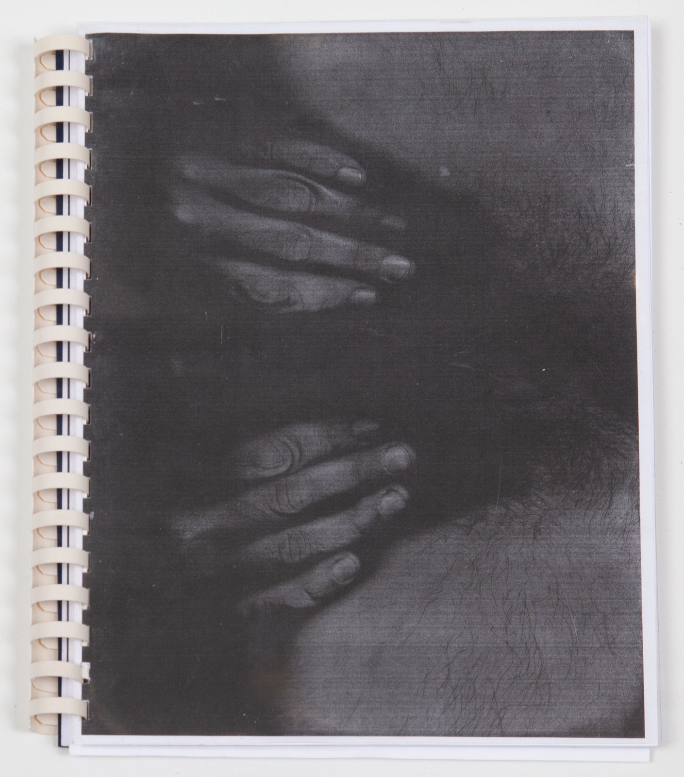   Untitled (The Impaired Body ), 2021  Xerox Text ( Capitalism and Disability: Selected Writings of Marta Russel ); Xerox Image; Gelatin Silver Print; Comb-binding; Self-Inking Stamps; Ink   