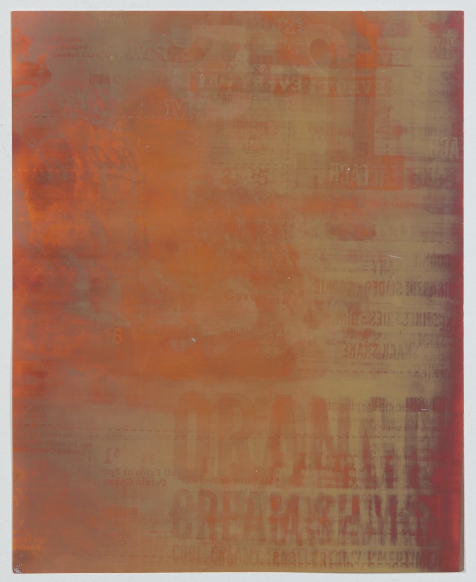   Untitled (Orange Cream),  2022 Sun Print    