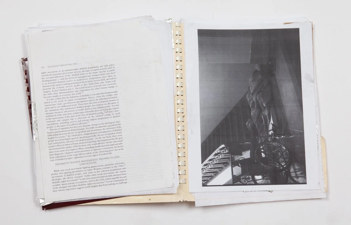  Comb-binding, text and image reproductions on paper, toner, self-inking stamps, coupons, flyers and other found materials gathered from my immediate environment.   Dimensions variable, dates variable (2015-2026).  
