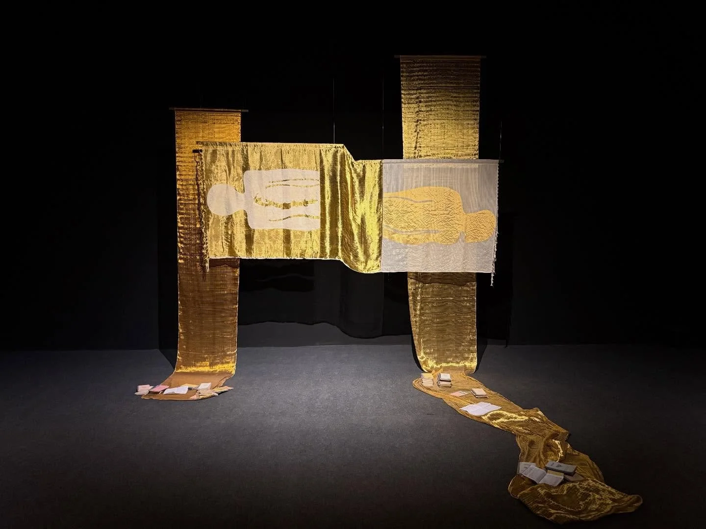 I just returned from a wonderful trip to South India with @juliafication and @jeandegenfelder. Many sights, sounds, tastes and experiences. A couple of textile highlights were an installation @kochibiennale called Looming Bodies, by @lakshmimad_art i