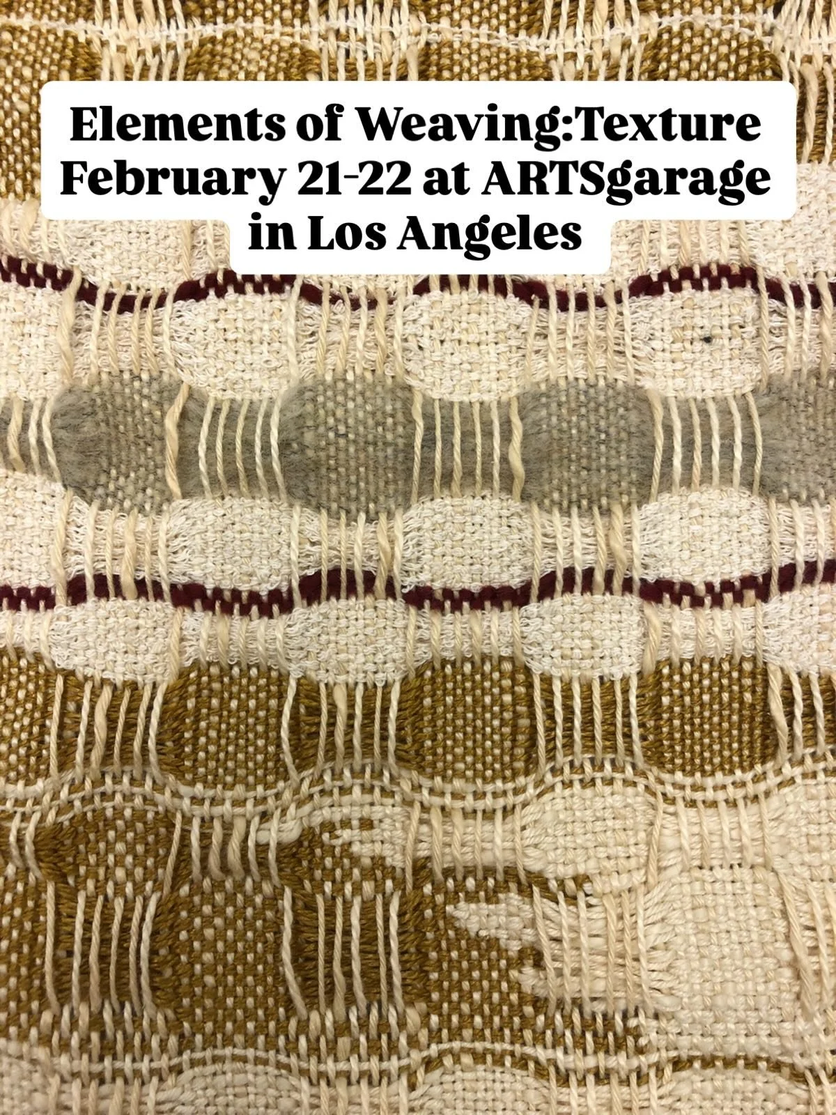 Join us for a skill building design workshop in weaving. Explore textural possibilities with a variety of fibers, yarns and weave structures and make a scarf, table runner or wall hanging. Details and registration are at the ARTSgarage link in bio. #