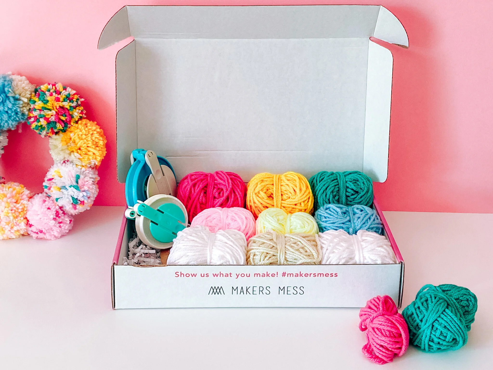 Pom Pom Wreath Kit — Art Class in Los Angeles | Art Workshops Los Angeles | Makers Mess Pom Pom Wreath Kit — Art Class in Los Angeles | Art Workshops Los Angeles | Makers Mess