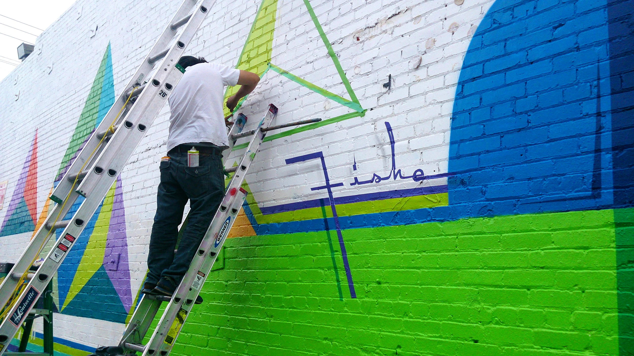 Installation of Mural on Melrose Ave, Hollywood CA 2014.