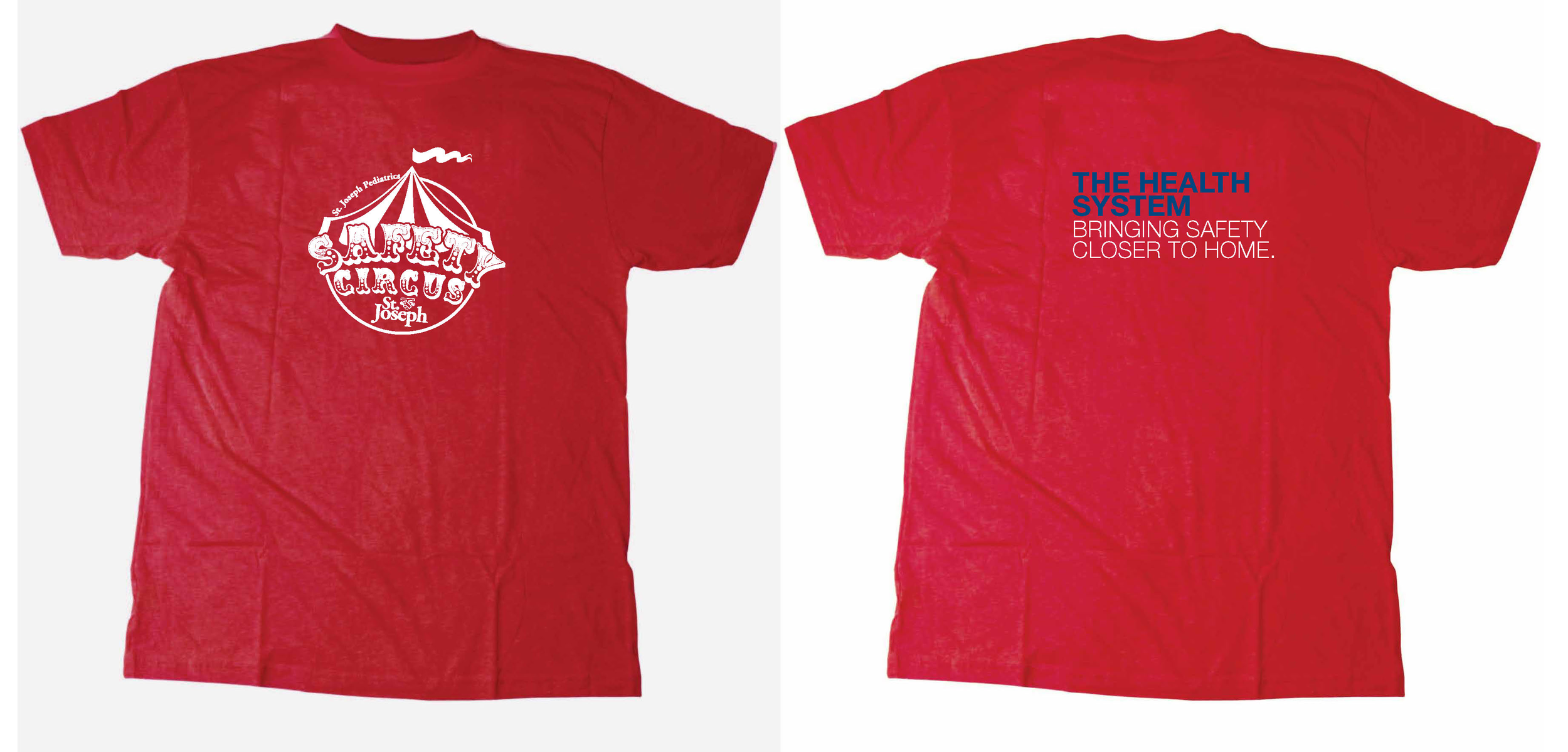  T-shirt with Logo Design for Hospital on the Front side and Tagline/Hospital Department on Backside 