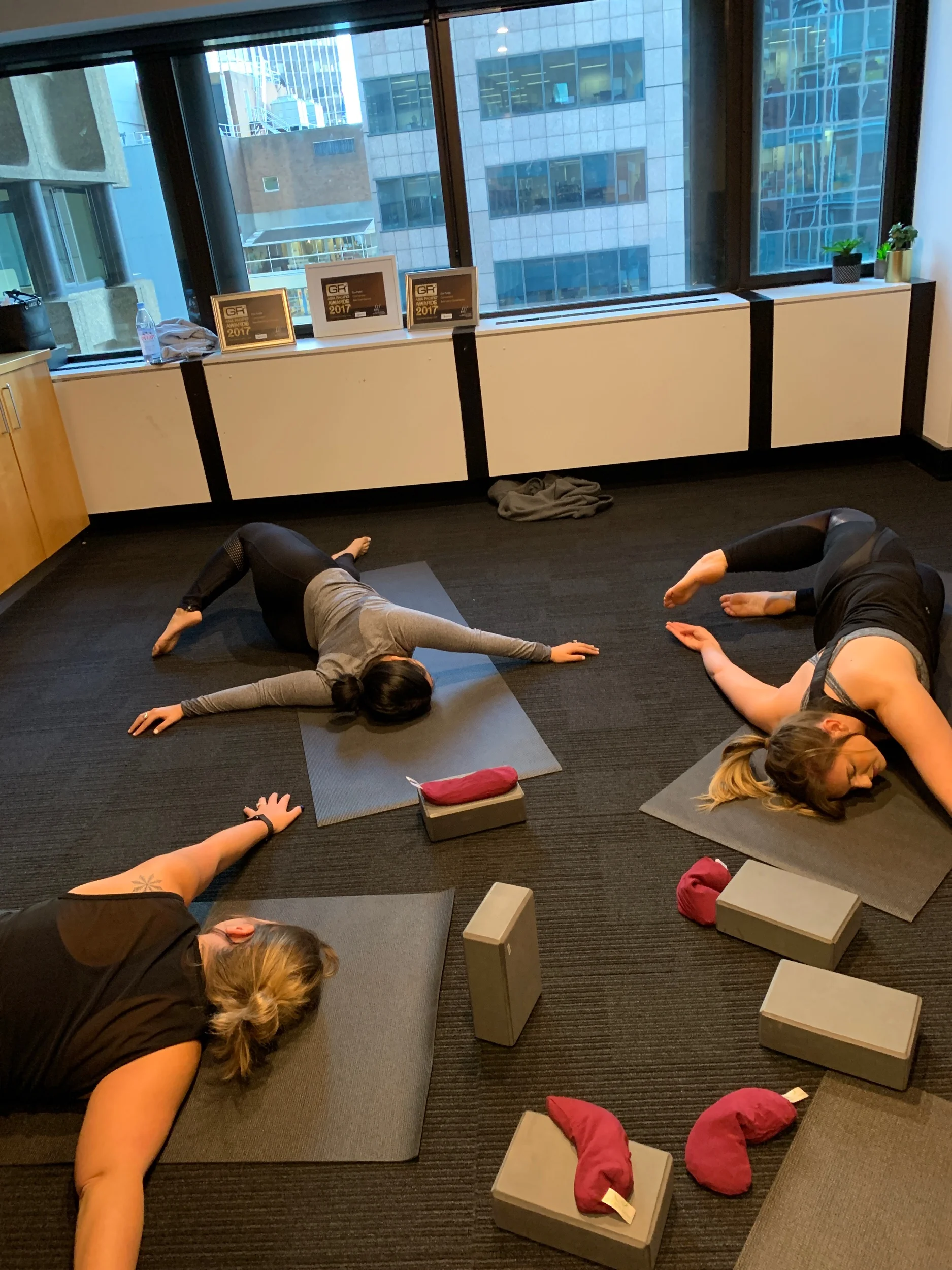 Office yoga - gentle supine twist