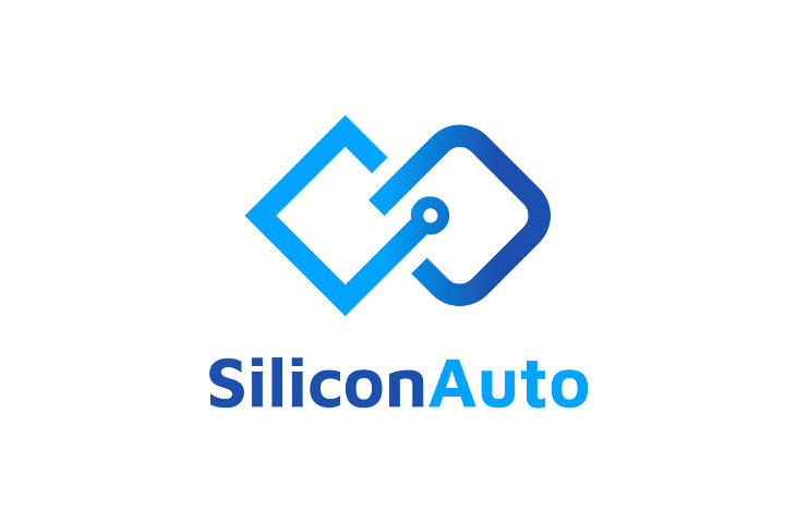 SiliconAuto logo with a stylized car outline and a key shape in blue, accompanied by the text SiliconAuto.