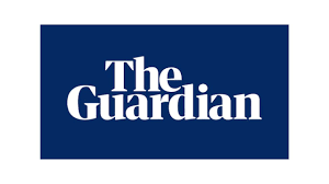 The Guardian logo on a dark blue background.
