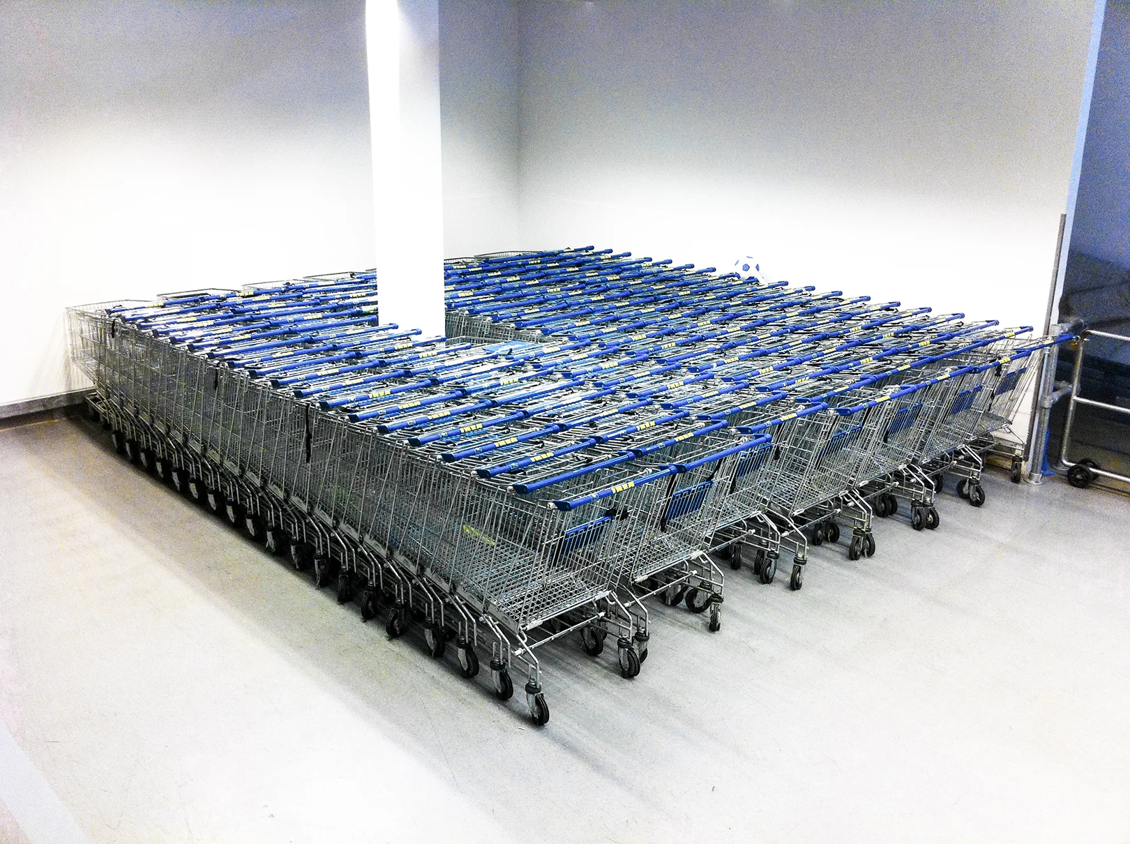 Diamond of Shopping Carts - 2011 In 2011 I started doing deliberate anonymous sculptures everywhere I went. Eventually such practice turned into a habit which I continued to record with my phone camera hoping to start an indirect conversation with stranger passerby. In 2013 I realized I was consistent with that idea and that it could turn into a real project, which is now SYMBOLS, both the project and the book.