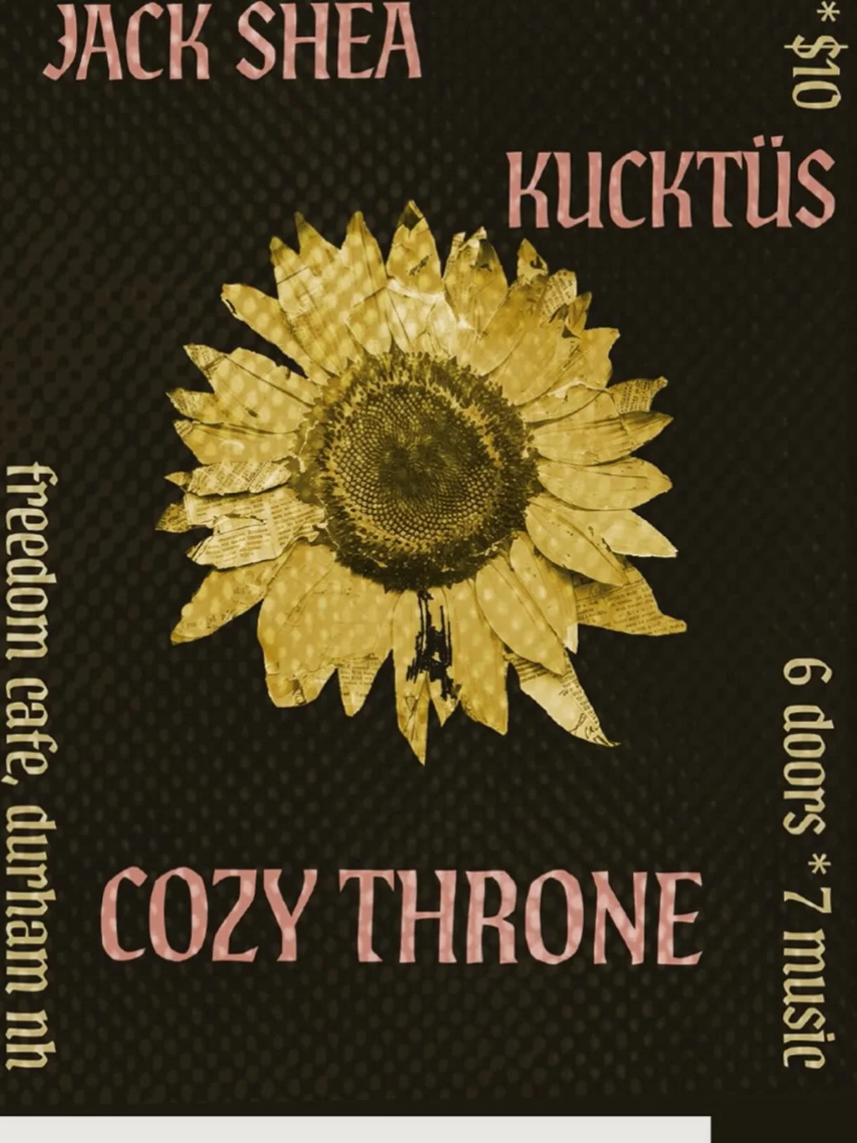 @iamjackshea 
@kucktus 
@cozythrone 

Friday 7pm @thefreedomcafe 

Doors @ 6pm - kitchen open

$10 Cover