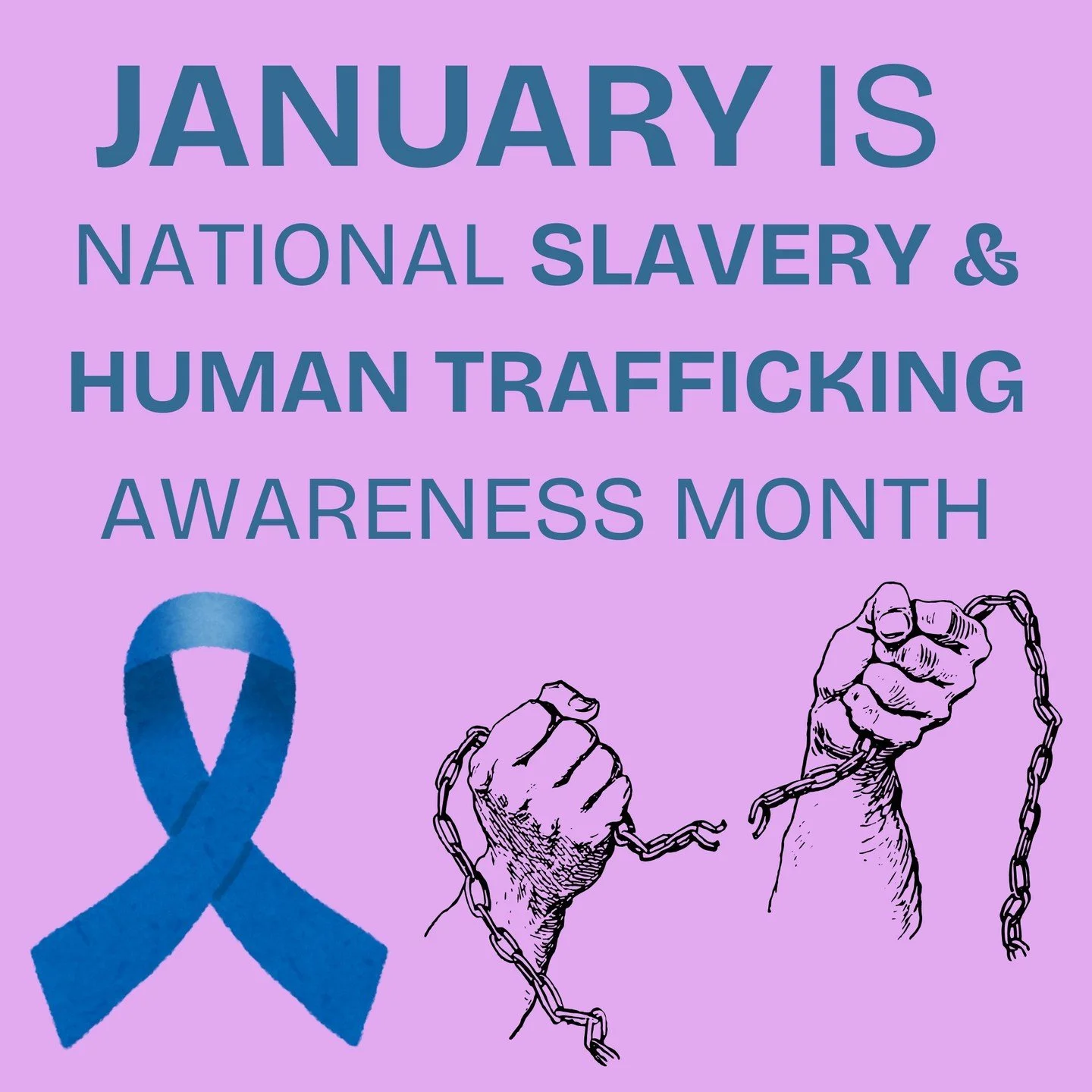 January is #humantraffickingawareness month. Here are a few questions you can use to help identify potential victims of exploitation. This Sunday the 11th is #wearblueday - wear blue to show solidarity and raise awareness. If you are concerned about 