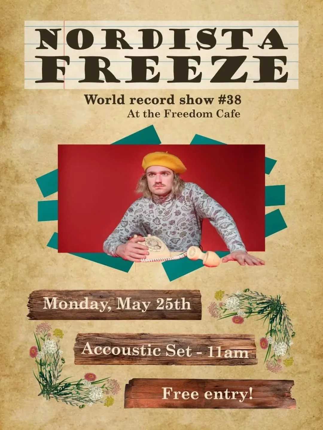 We&rsquo;re very excited to represent New Hampshire and host @nordistafreeze for a morning acoustic set as he travels the country on his world record 50 states in 30 days tour!! Come for brunch and good vibes this Memorial Day!