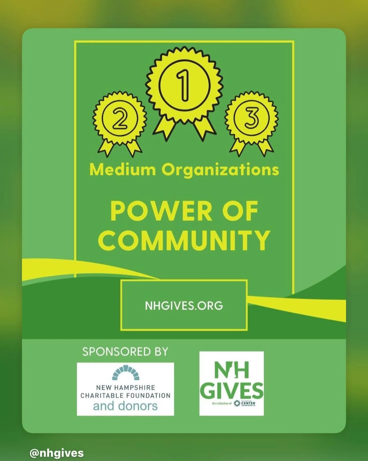 Grateful for our team, community and NH Charitible Foundation. Ty.