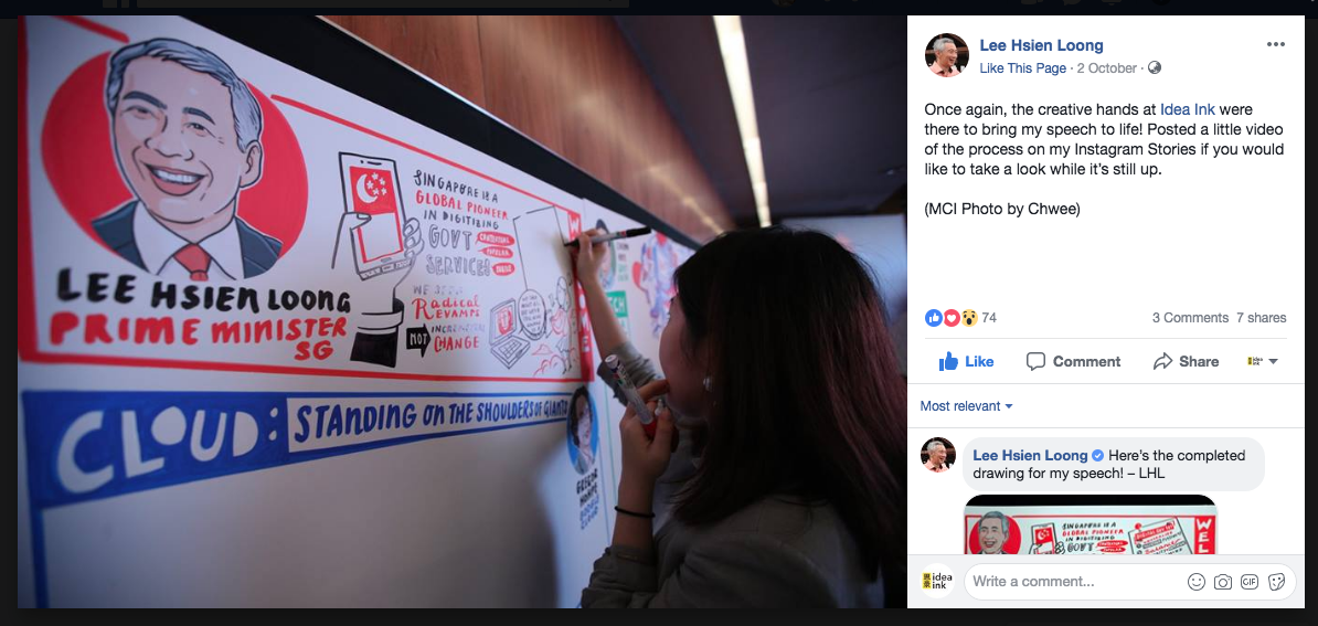 Special mention on Prime Minister Lee Hsien Loong ’s Facebook page