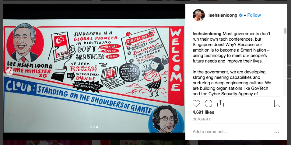 Shoutout on Prime Minister Lee Hsien Loong’s Instagram post and Instagram story