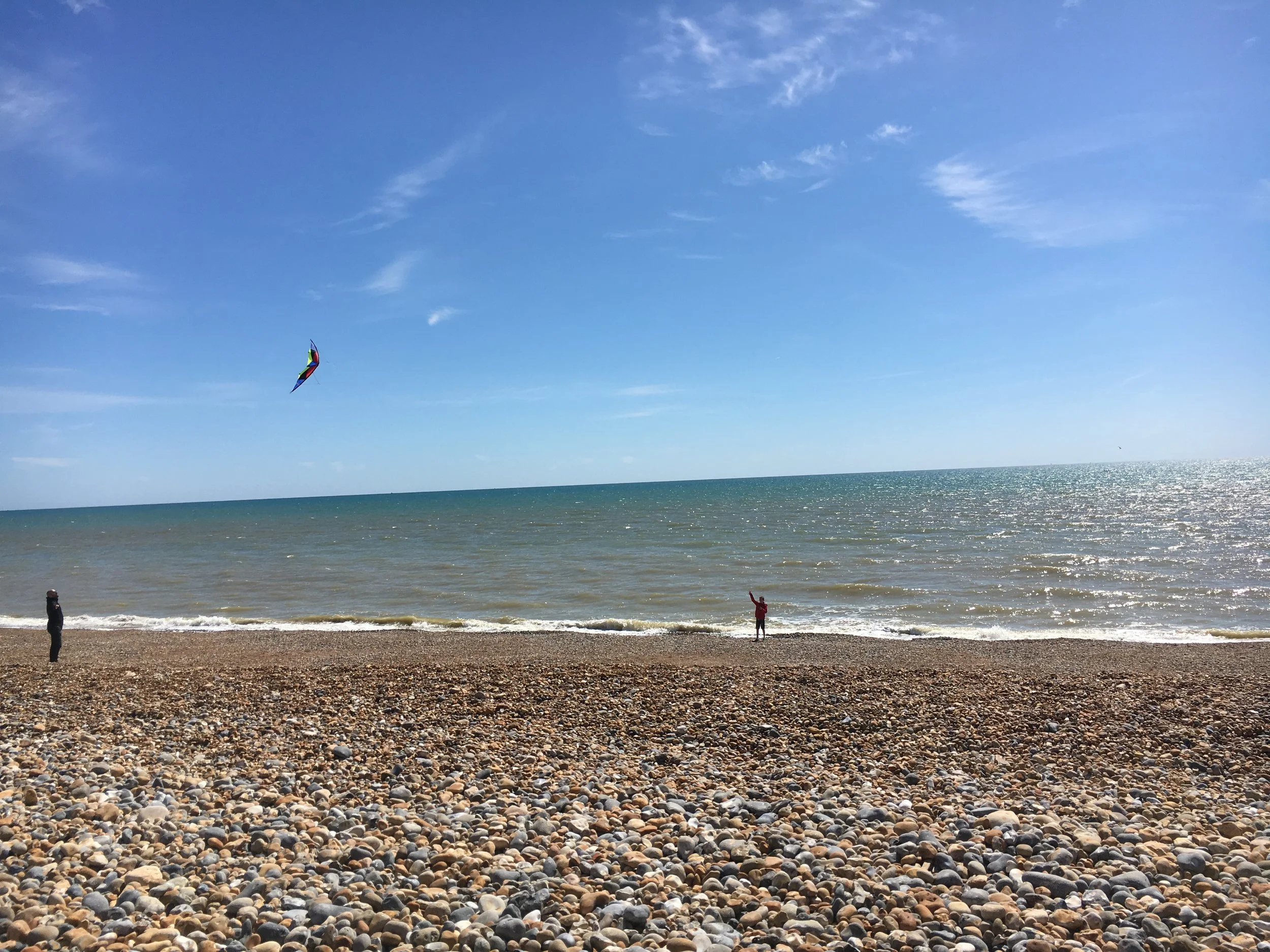 Kite-flying on Hove Beach