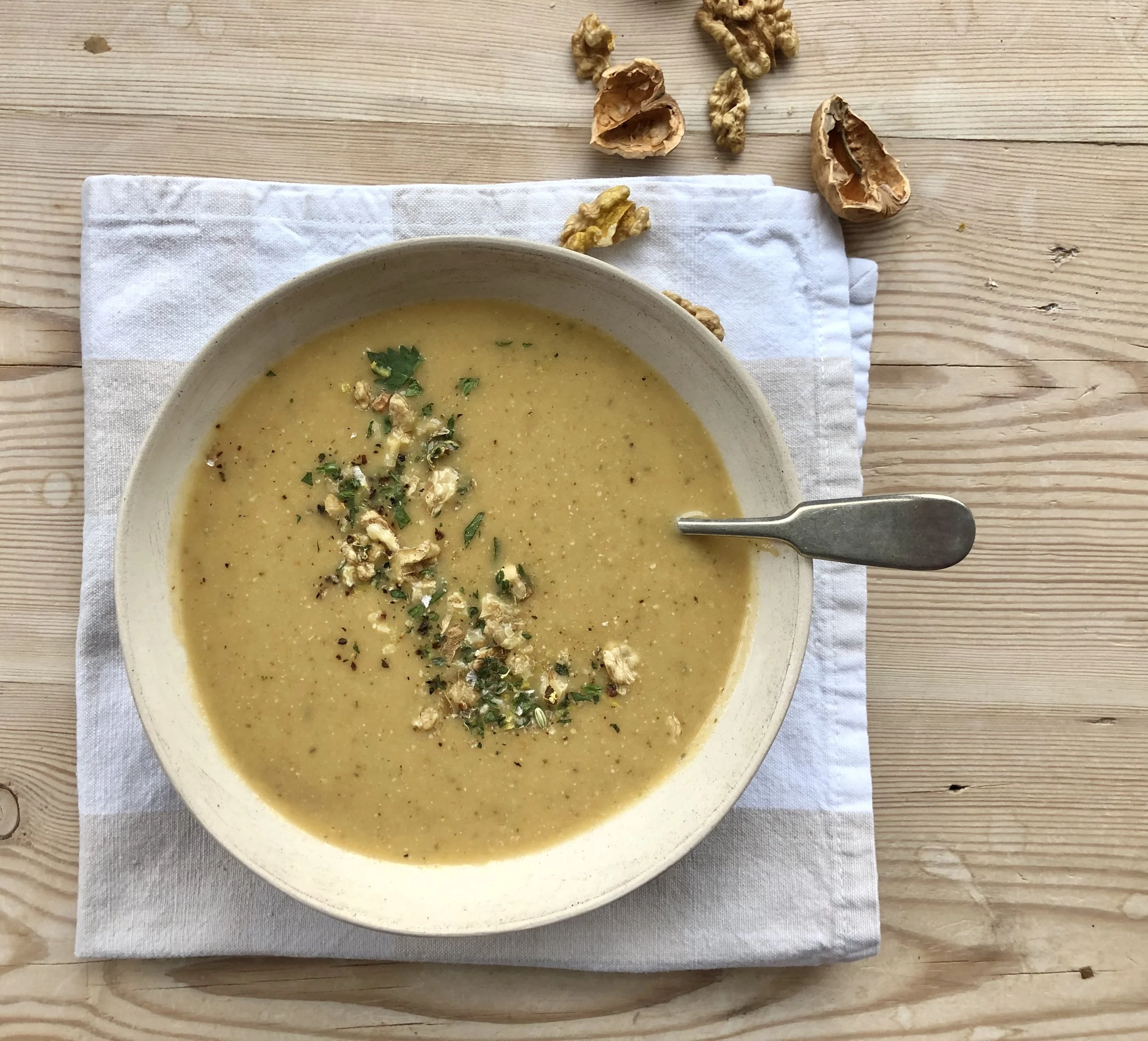 Celeriac, Carrot and Walnut Soup