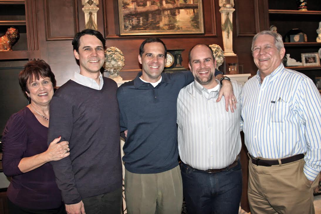 Grayson with his wife and sons