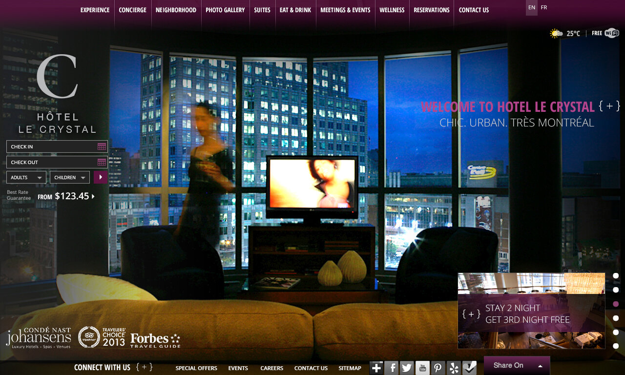 Website Design Hotel Le Crystal  (Copy) (Copy)