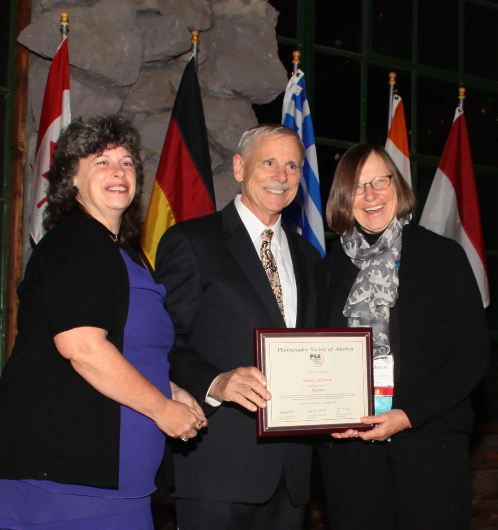 Sandra recieving her APSA