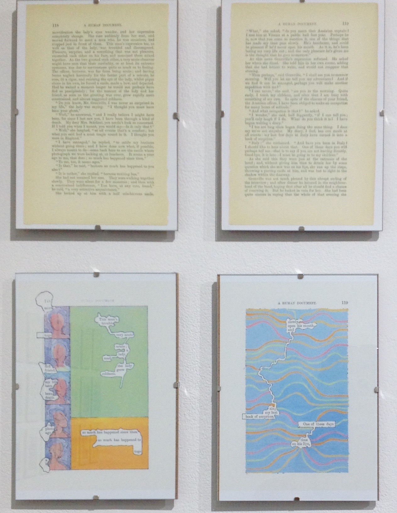 A Human Document by W. H. Mallock, top. A page from A Humument, right.