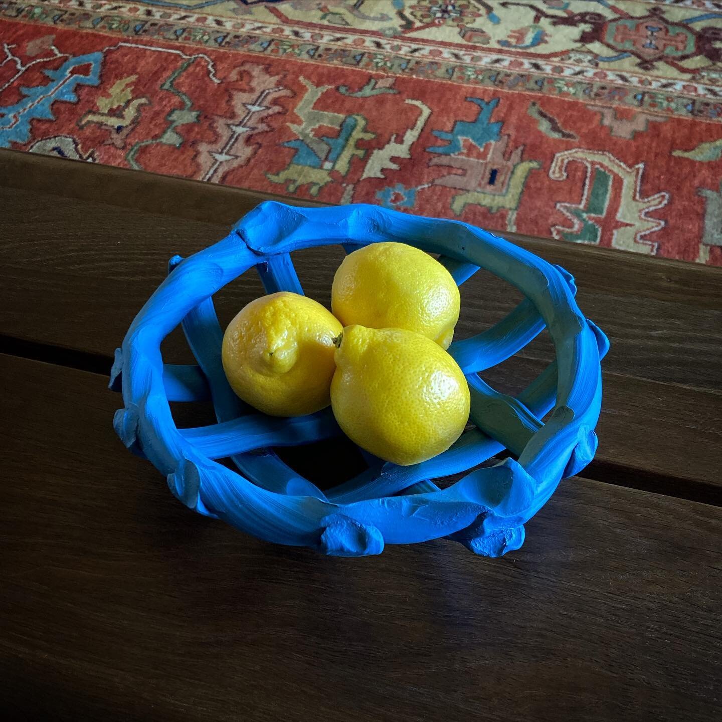 little fruit basket in blue