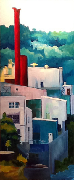 Stacks, oil, 40 x 18