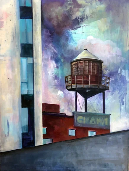 Crown Water Tower, Portland, Oregon. Acrylic. 40x30"