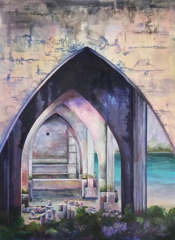 Siuslaw River Bridge. Florence, Oregon. Acrylic. 40x30"