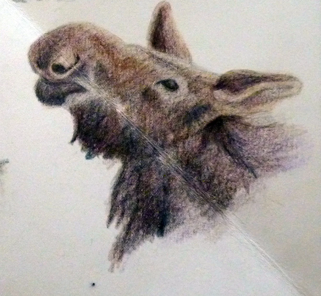 An old pencil drawing from the dark ages… on BFK in a triangle sketchbook I made.