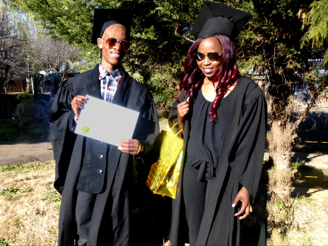 Bokang and Mankoebe graduate from Bethel vocational school