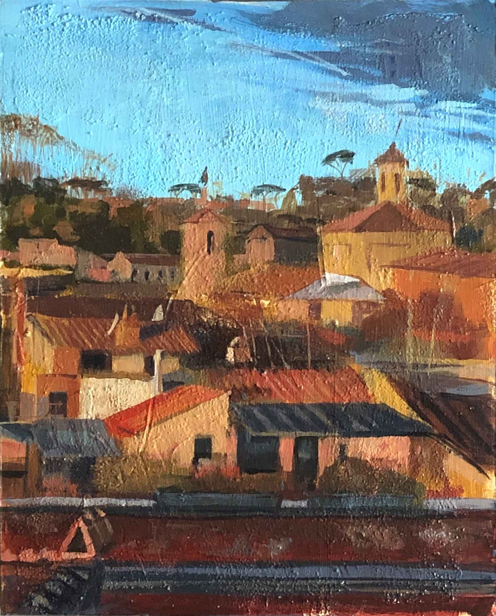 Rome-From Trastevere acrylic on wood panel 14” x 11” 2020 SOLD