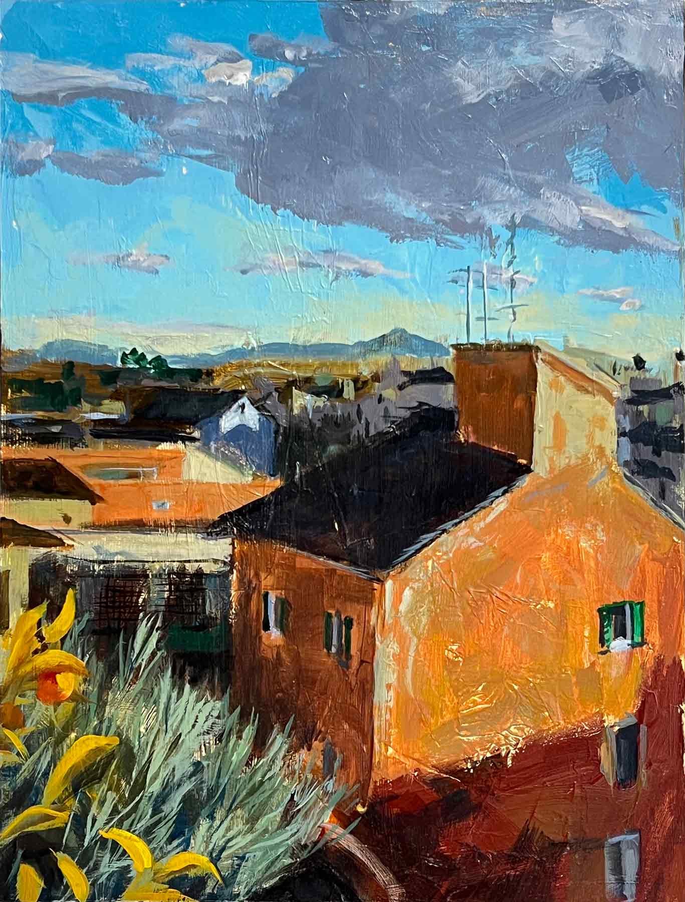 Rome/Glow acrylic on wood panel 14” x 11” 2021