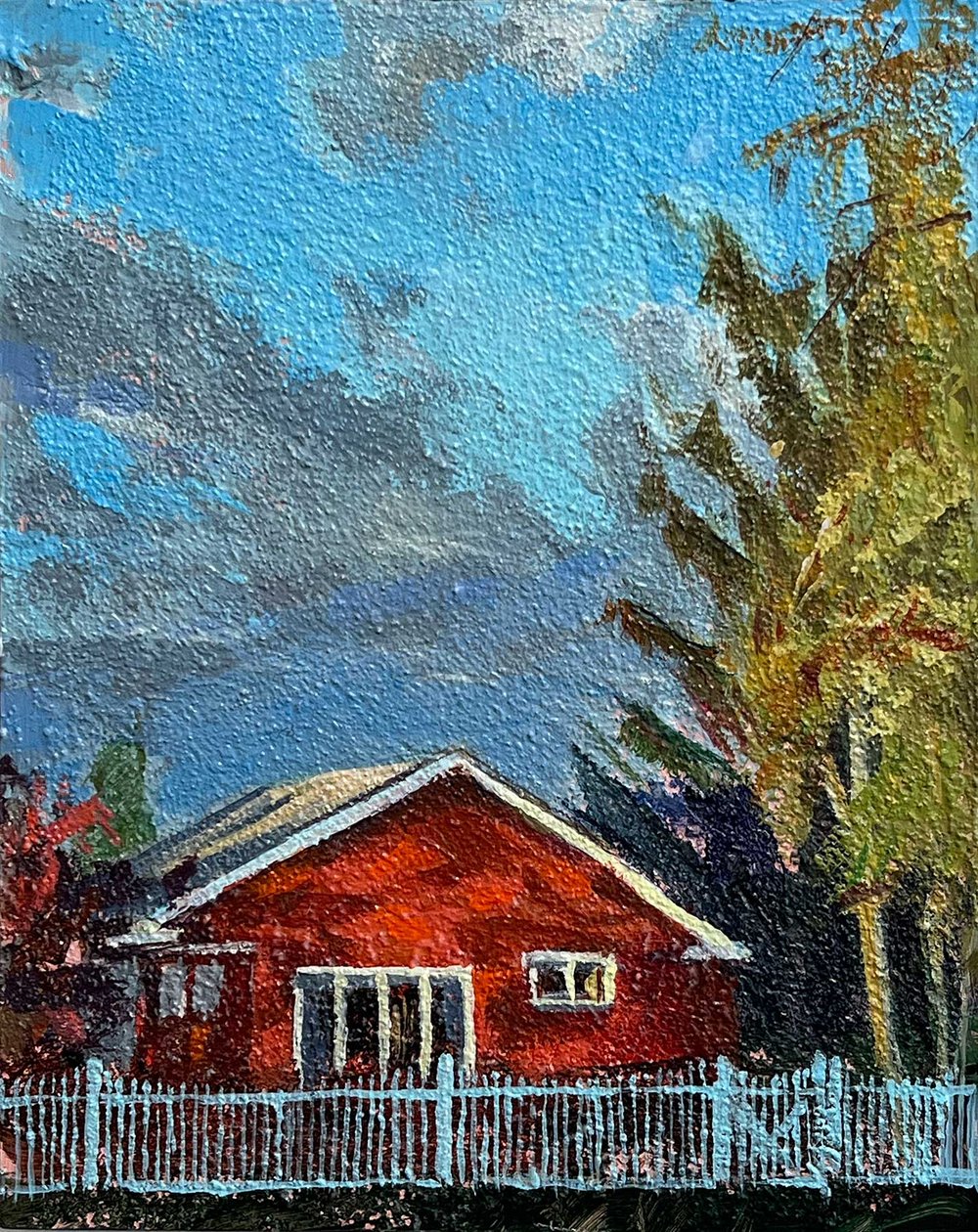  Red House, acrylic on wood panel 10” x 8” $500 