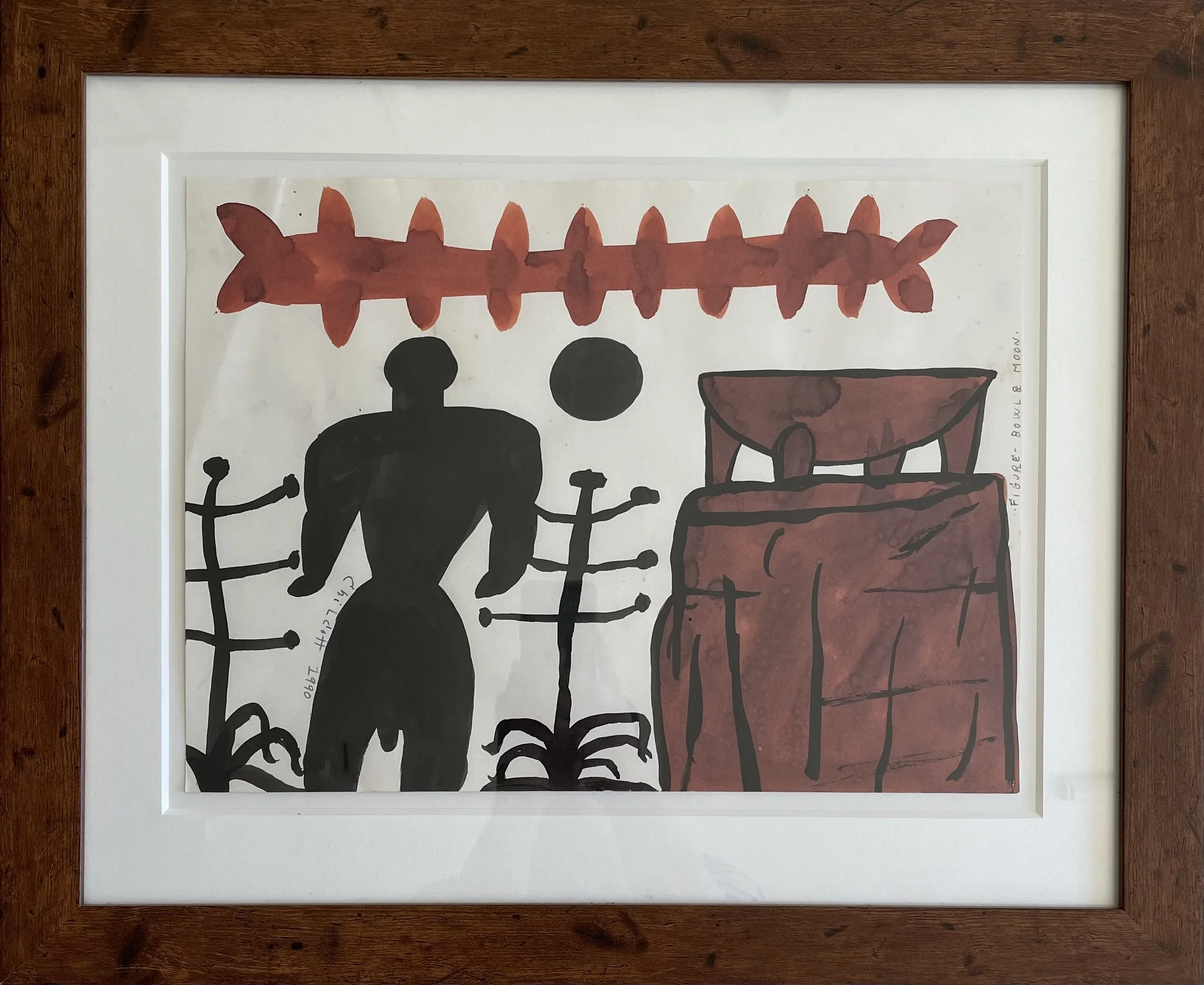 Figure, Bowl and Moon  SOLD