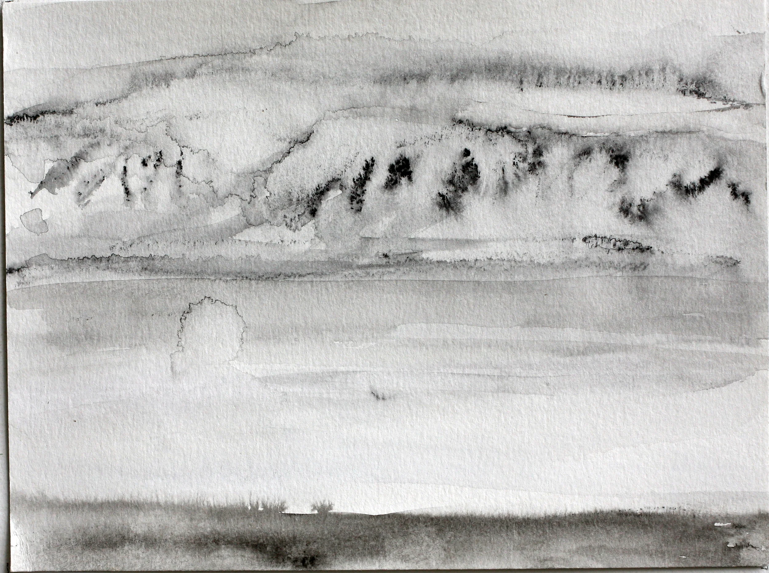 ink, watercolor pencil on paper 6" x 9"