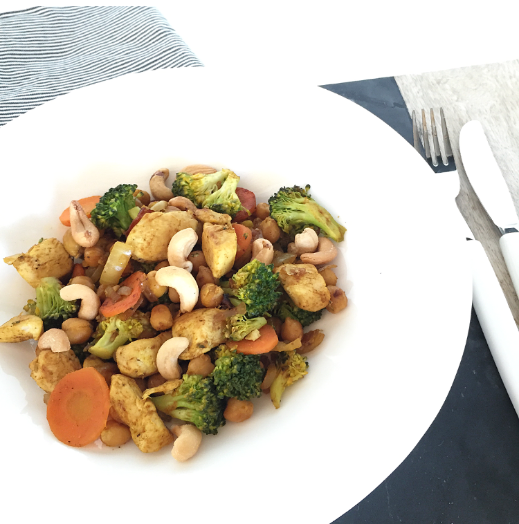 Kyllingwok med kikerter