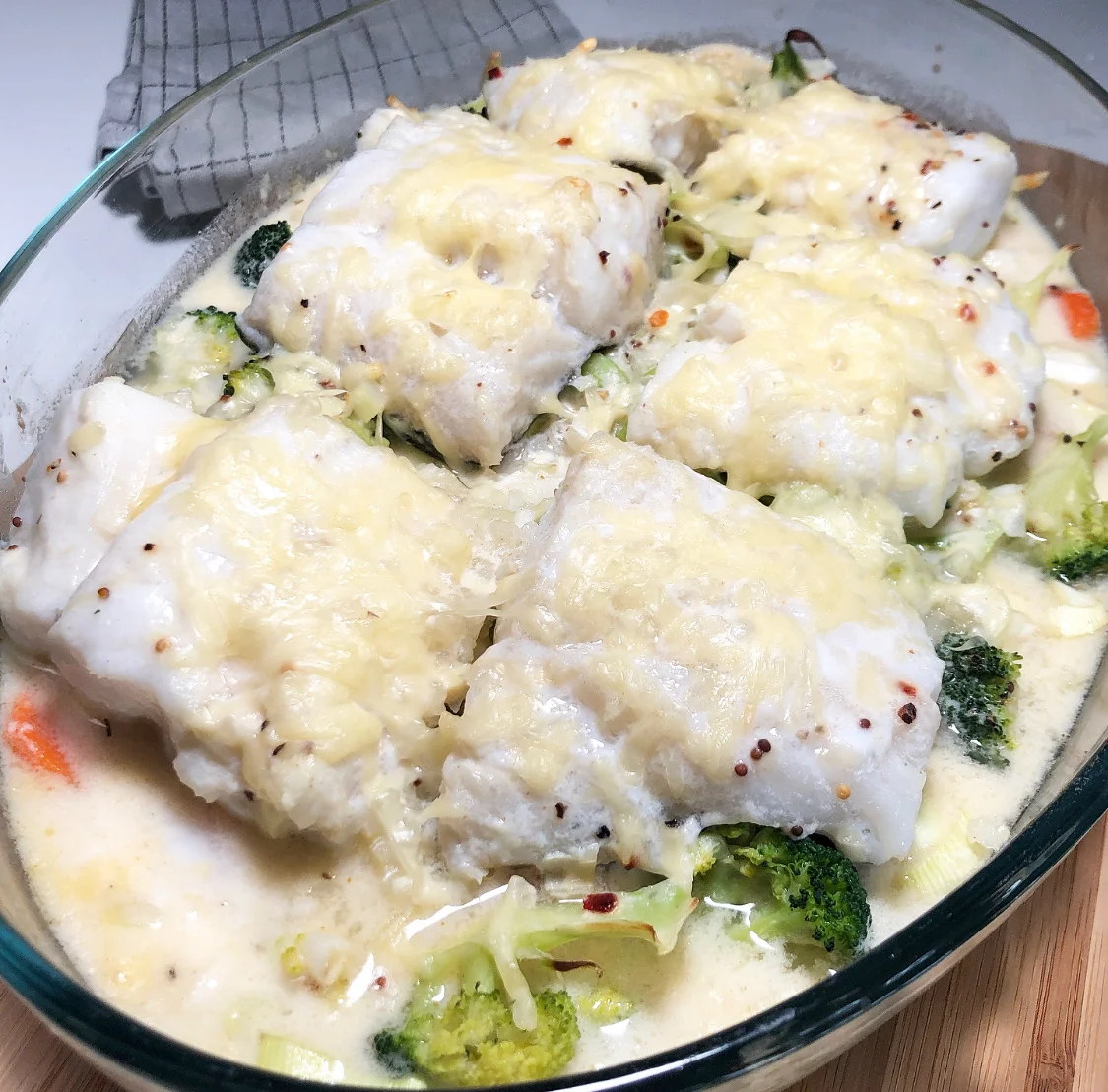 Gratinert fisk i form
