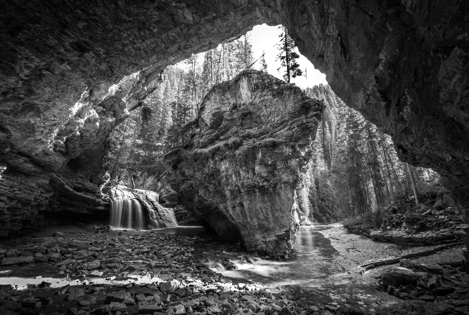 Johnston Canyon Cave and Waterfall