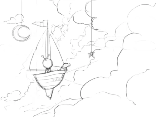 Initial sketch indicating important information.