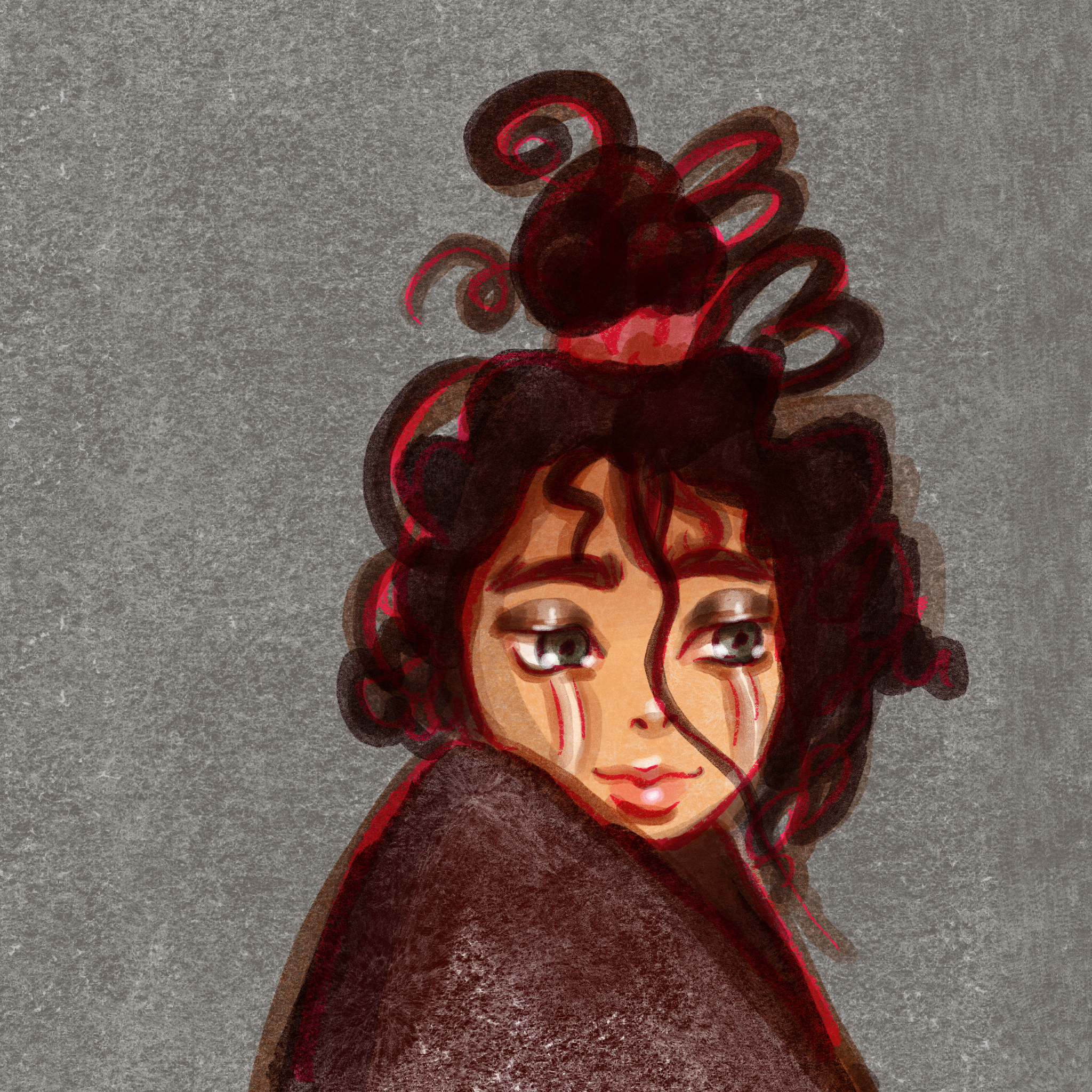  digital- old messy bratz doll meme but the doll is me and is crying 
