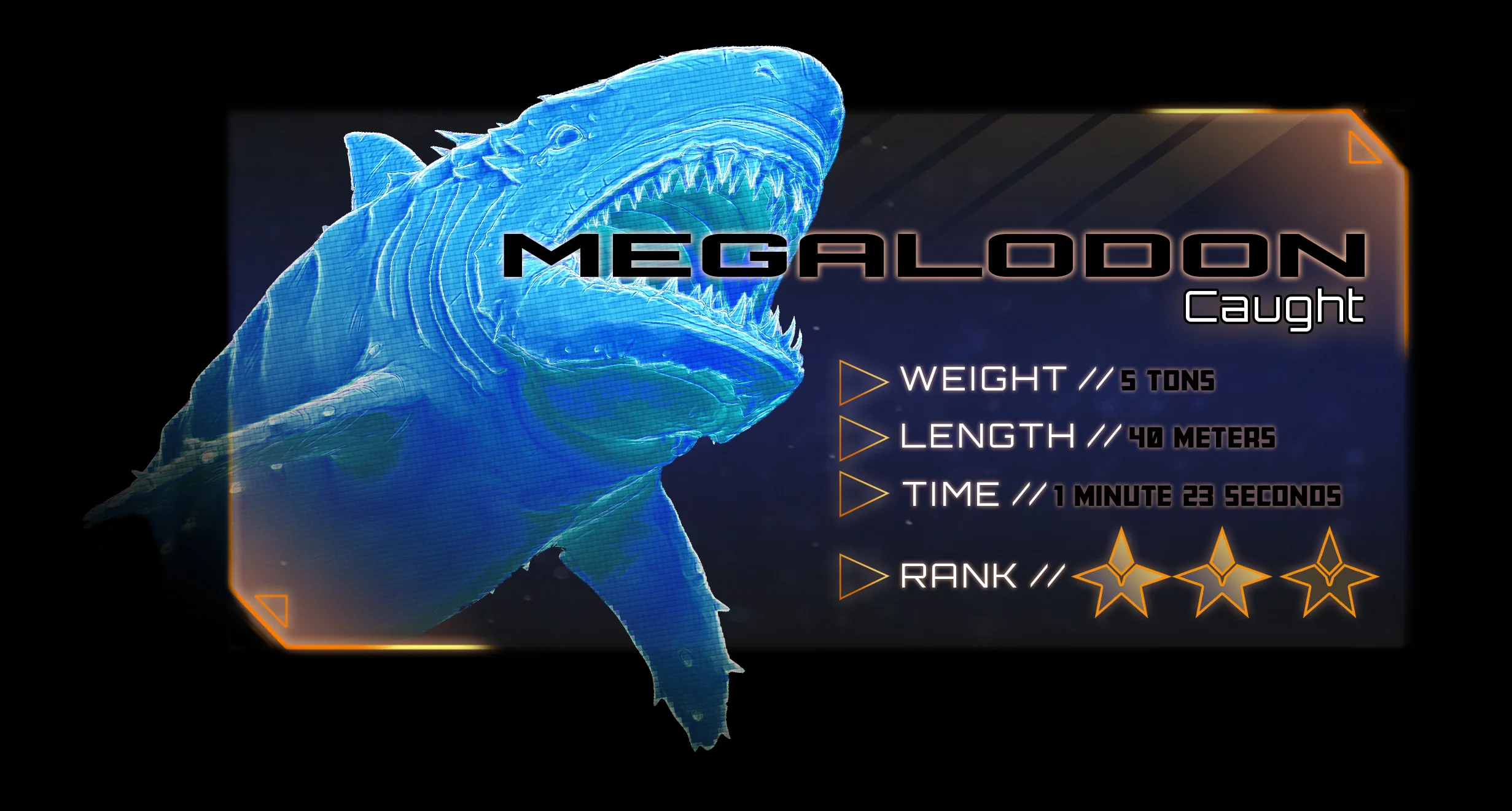 Megalodon VR Catch Status UI