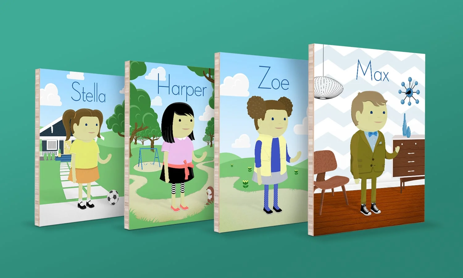 Series of customizable childrens portraits